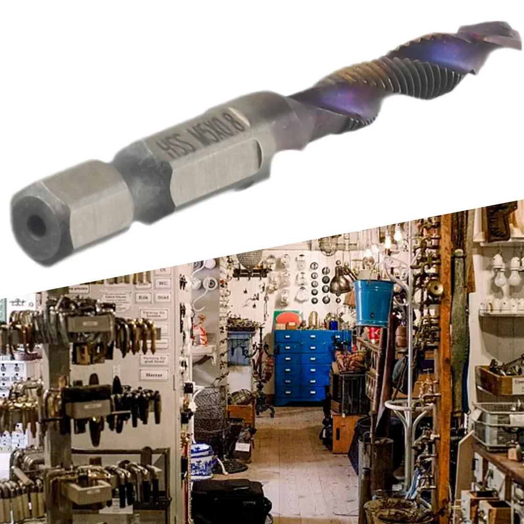 Titanium HSS 3-in-1 Compound Tap Drill Bit | M3–M10 Hex Shank Compound Tap Drill Bit Vue