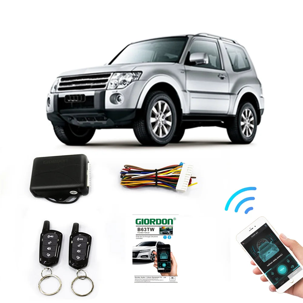 Universal Sistema Car Keyless Entry, Kit Keyless Entry, Fechadura da Porta Central com Controle Remoto, Start and Stop App Vue Default Title