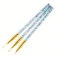 3/8Pcs French Stripe Nail Art Liner Brush Set Tips Line Drawing Pen UV Gel Painting Brushes Manicure Tools Vue 3Pcs Style 2
