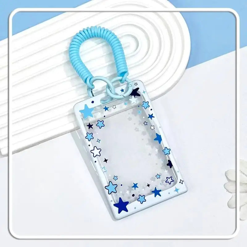 Star Sliding Cover Card Holder Transparent Portable ID Protector Kpop Photocard Photo Case Student School Card Bus Card Holder Vue A9