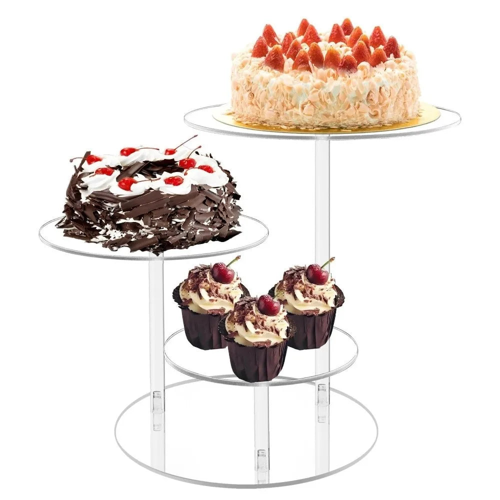 Transparent Acrylic Cake Stand Detachable Multiple Layers Dessert Display Tray Lightweight Round Cupcake Stand Tray Vue