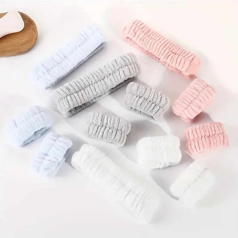 vvocci Towel Wristbands Washband Scrunchies Headband Wrist Cuffs For Women Girls For Washing Face, Hair Headband Face Wash Vue