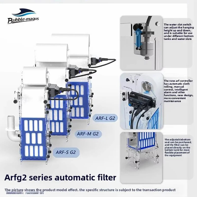 BM-ARF Automatic Aquarium Filter 25W Rectangular Paper Roller Machine Dry Wet Separation Fish Tank Sea Tank Coral Tank Filter Vue