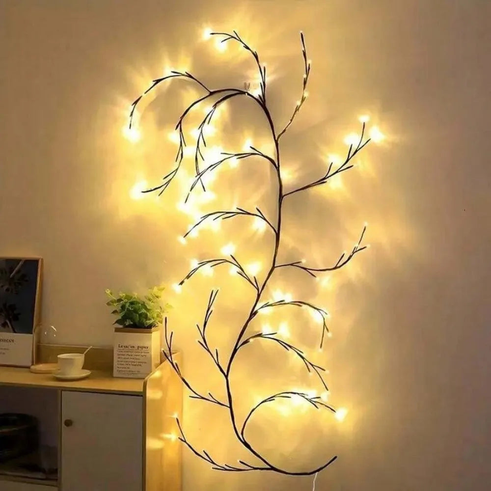 1PC 72LED/96LED/144LED USB powered bendable vine string light with remote control,used for living rooms and party decoration Vue