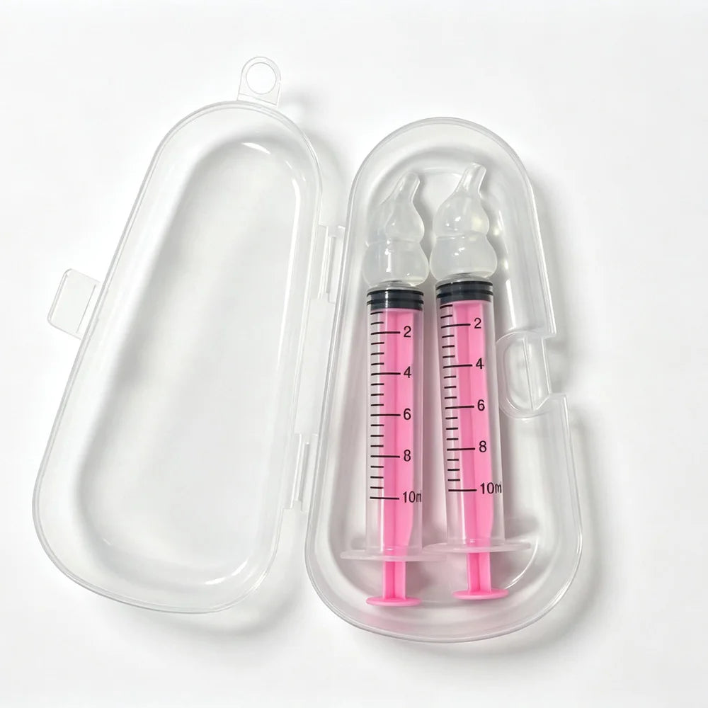 vvocci Nasal irrigator Cartoon Nasal Aspirator 10ml Syringe-style Baby Oral Suction Baby Nasal Irrigator Baby Snot Cleaner Vue Boxed 10ml Pink