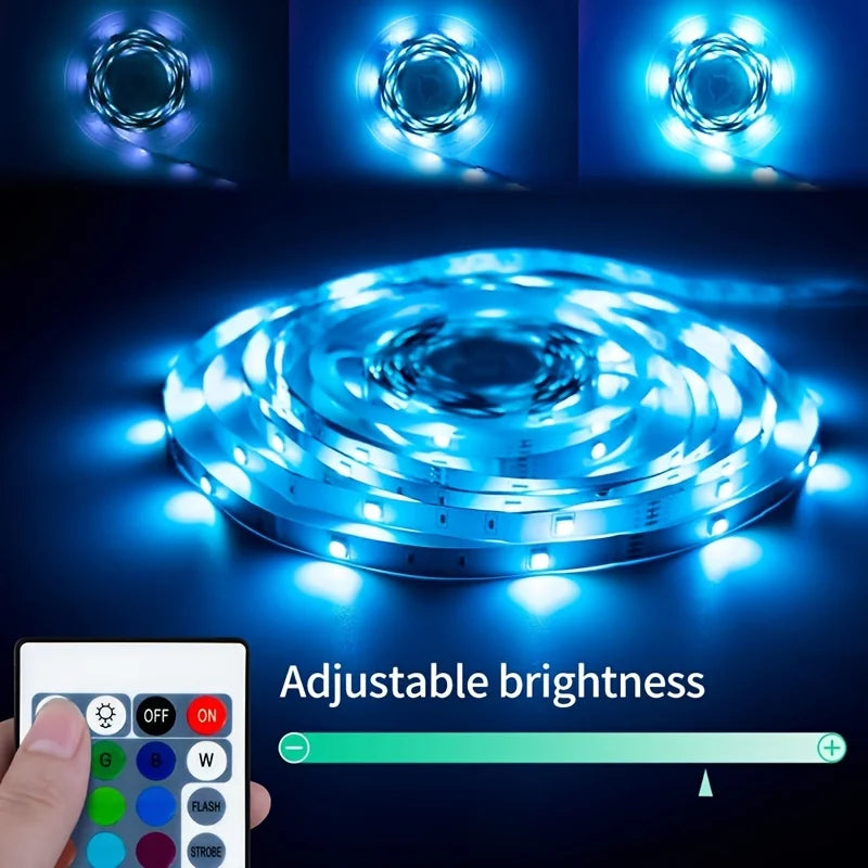 USB LED Strip Lights 20M RGB5050 Music Sync Remote Control Flexible Ribbon for Bedroom Party TV Backlight Game Car Room Lighting Vue