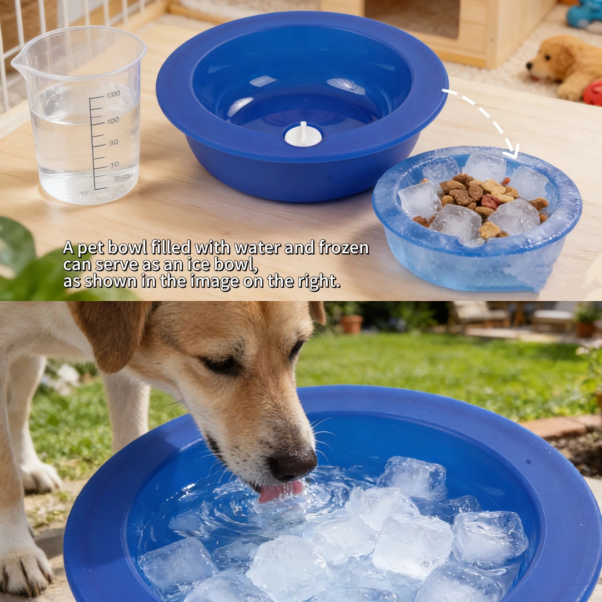 Pet Ice Bowl Cold Feeder Fill Freeze Long-lasting Cool Perfect Cats