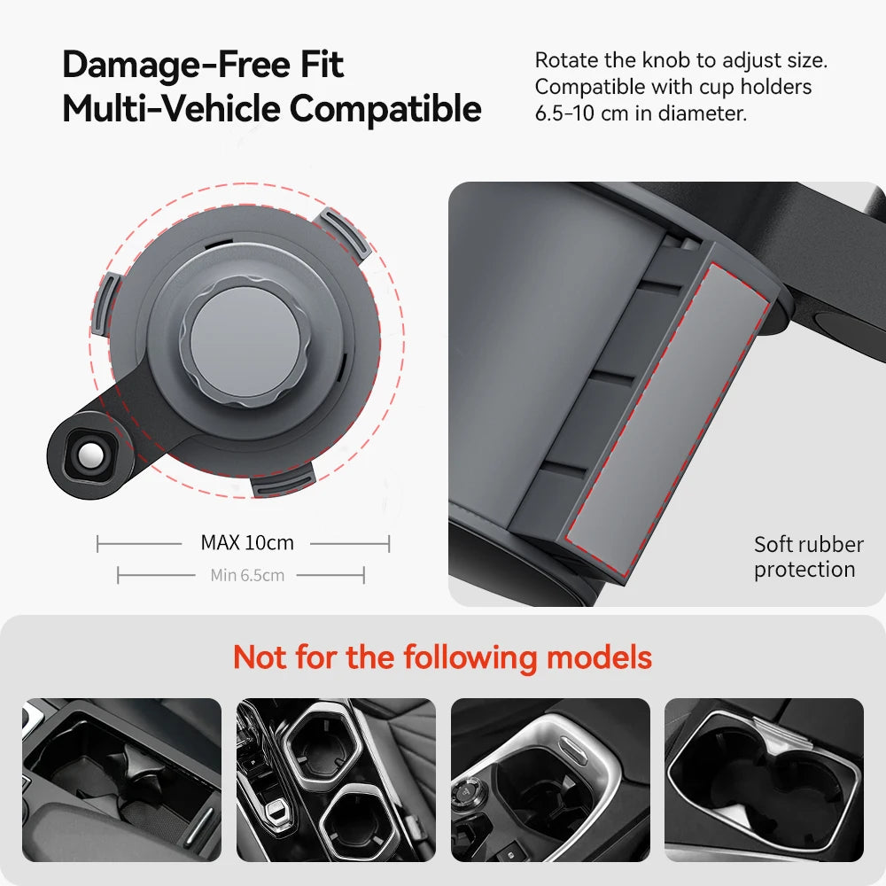 YZ Car Cup Holder Expander Adjustable for 360°Rotating Multifunctional Car Food Trays Eating &Cup Holder Tray Table Accessories Vue