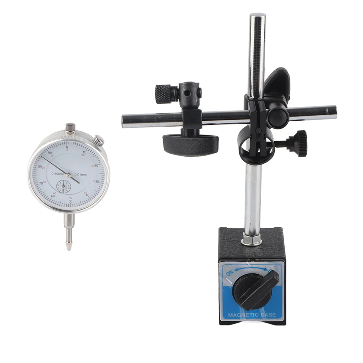 Measurement Indicator British 0‑1"/ Percentile 0‑5/10 mm Indicator Accuracy 0.01mm with Magnetic Base Vue Silver
