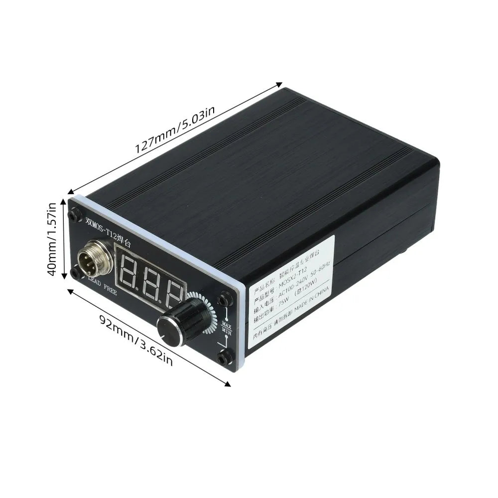 T12 Digital Soldering Station 75W Mini Portable Welding Iron Station Adjustable Temp 180-480℃ Auto Sleep Shutdown Soldering Tool Vue