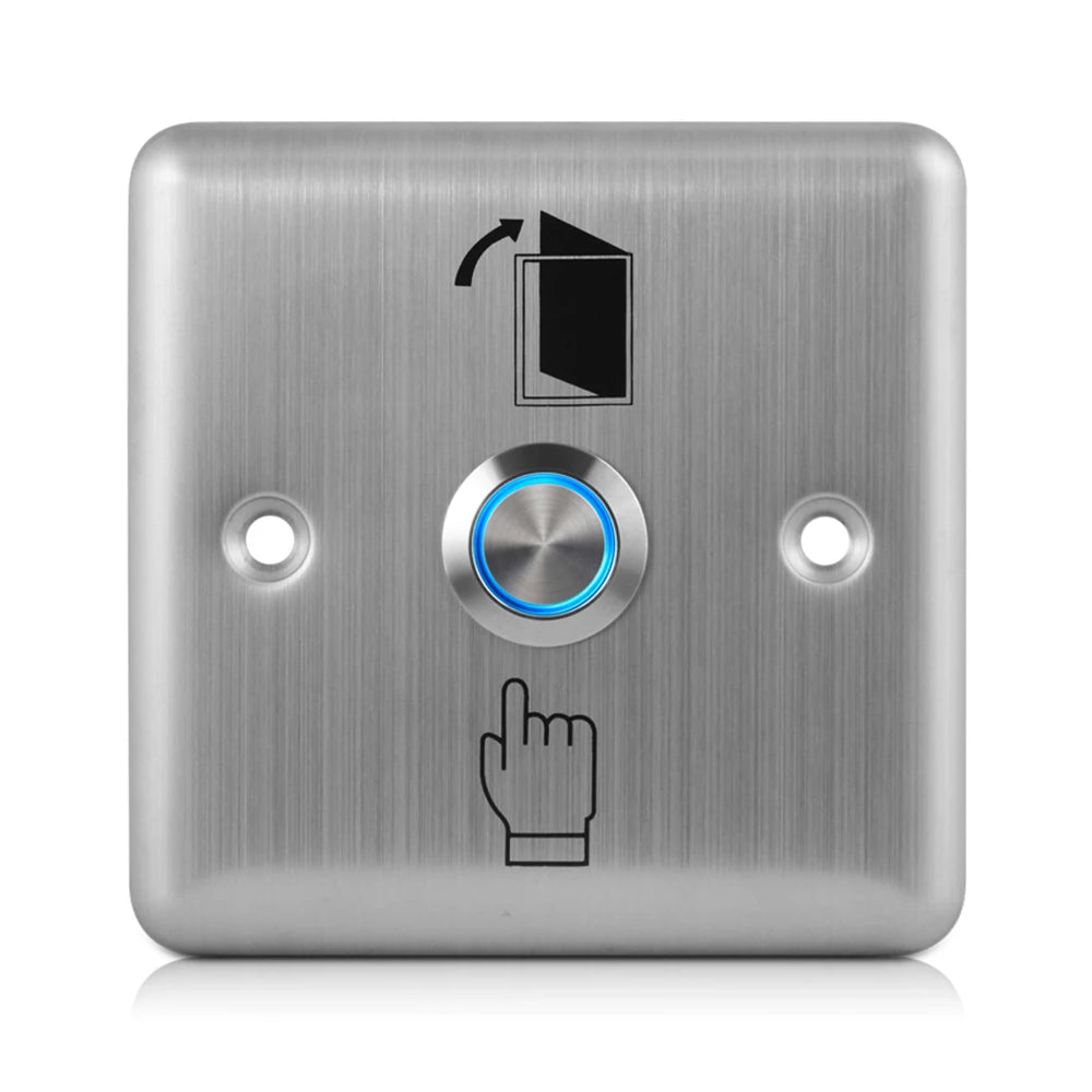 Stainless Steel Exit Button Push Switch Door Sensor Opener Release for Access Control System Door Opener LED Backlight Vue cs10al