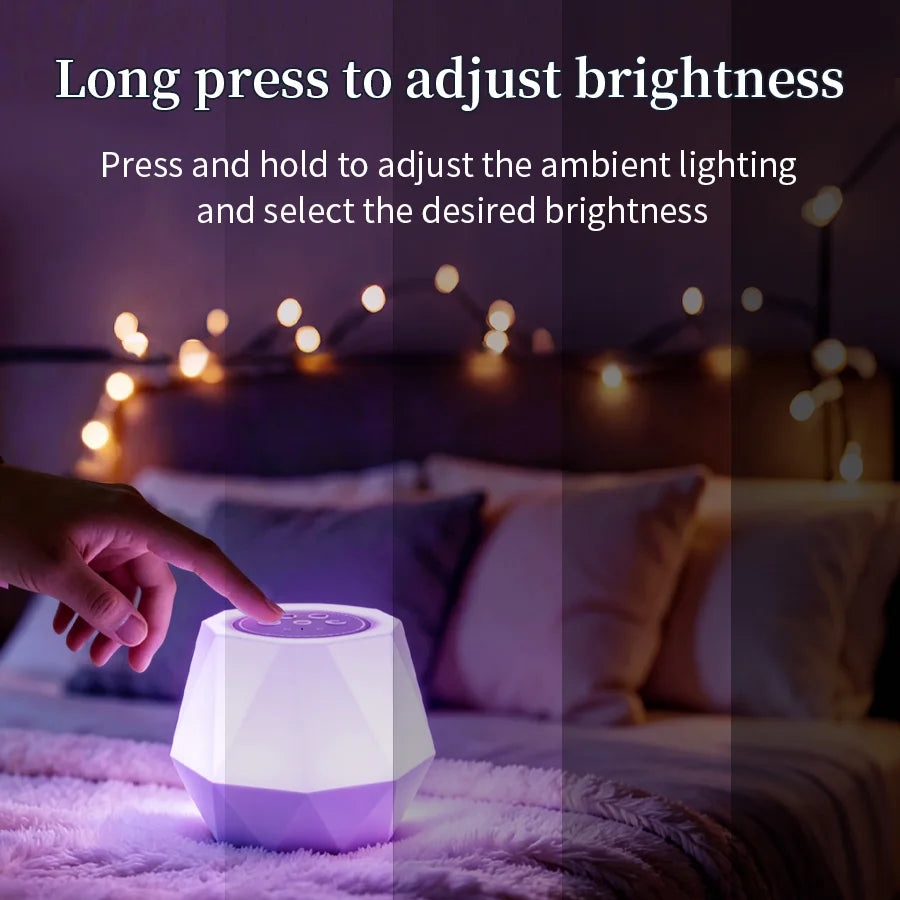 Rechargeable White Noise function Night Light 7 Colors Baby Sleep Soother 10 Nature Sounds Timer Nursery Bedside Lamp Kids Gift Vue