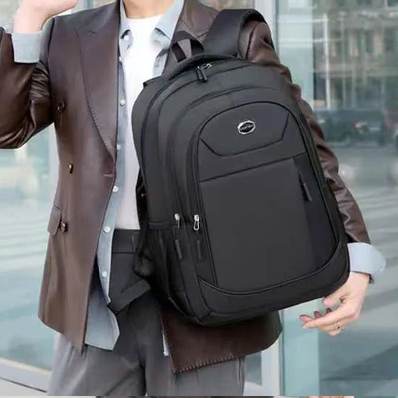 Men's Women's Double-shoulder Backpack Solid Business Travel Trip