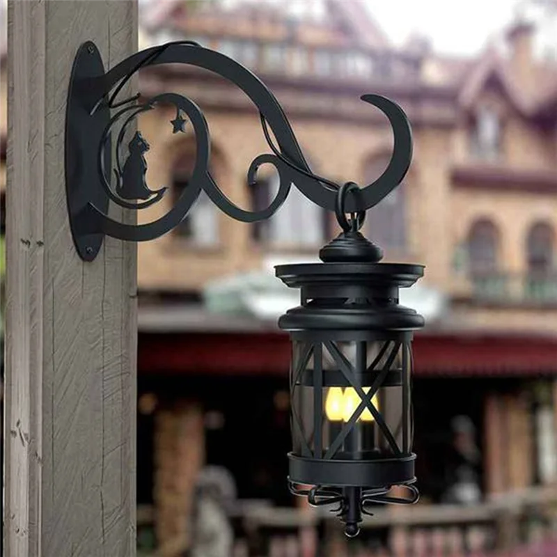 ABKW-2 Piece Garden Iron Hook Bracket Black For Outdoor Indoor Hanging Plants Supplies Vue