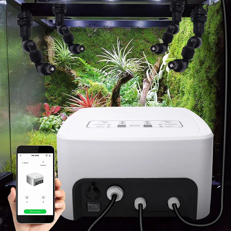 High Power WiFi Remote Control Auto Watering Device Drip Irrigation For Garden Rain Forest Adjustable Pressure Spray Watering Vue
