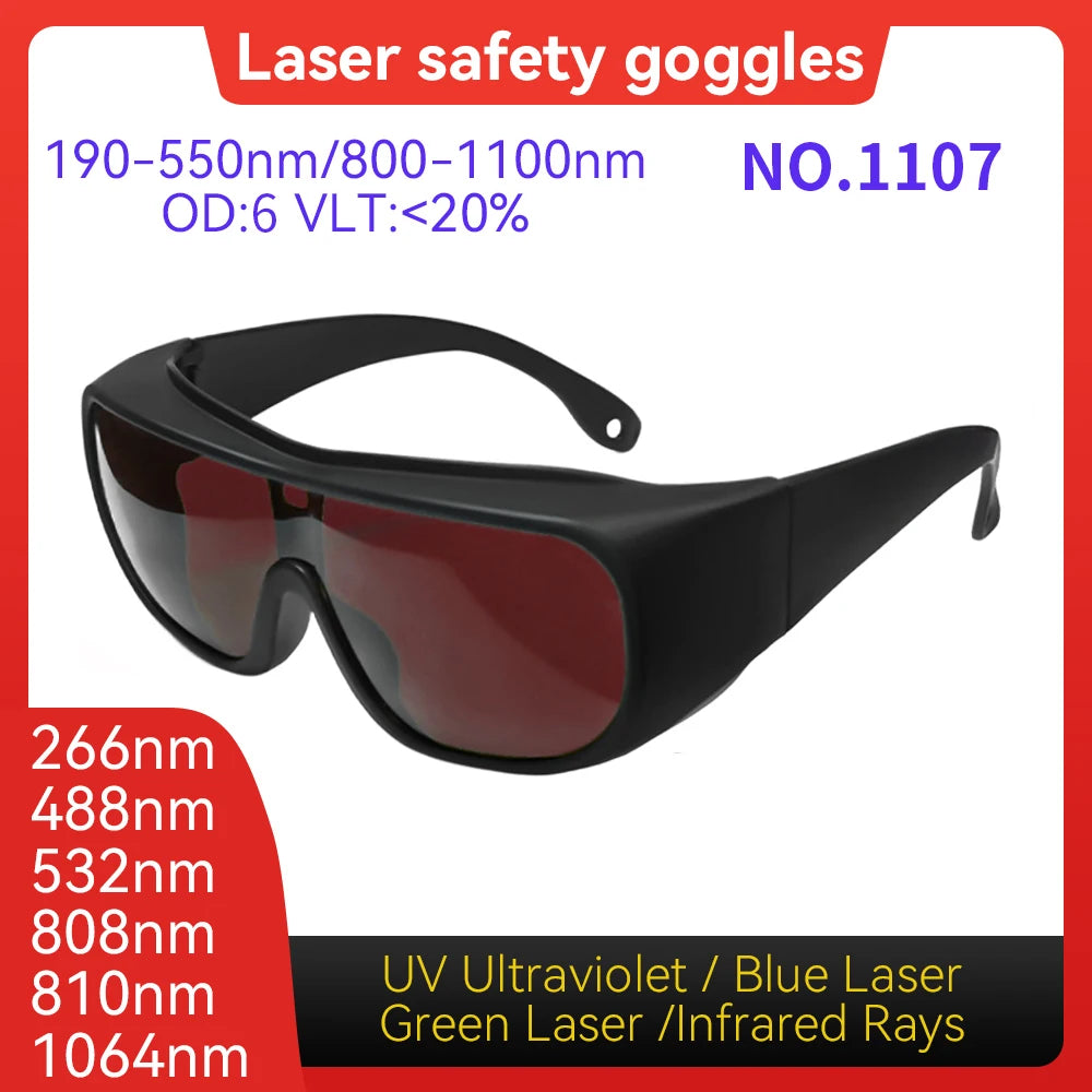 Eye Protection CE EN207 Validated OD6+ 900-1100nm Flexible PC Temple Laser Lenses for Multi-kW Fiber Laser Metal Cutting Factory Vue Model 1107 OD6
