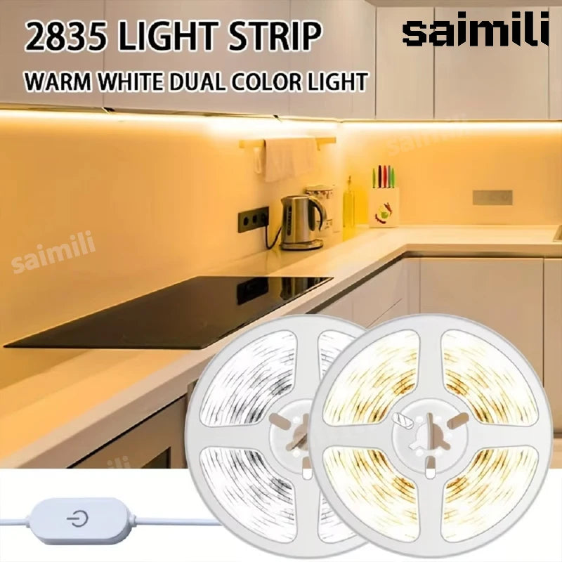 USB 5V LED Strip Light Smart Touch Switch Dimmable Strip Lamp SMD 2835 Flexible Lights Tape Ribbon 30LEDs/m For Home Room Decor Vue