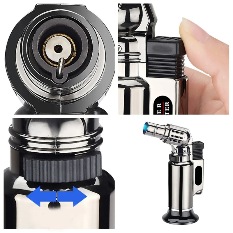 OOTDTY Windproof Blue Flame Torch Lighter – 1300°C Jet Butane Torch Lighter Vue