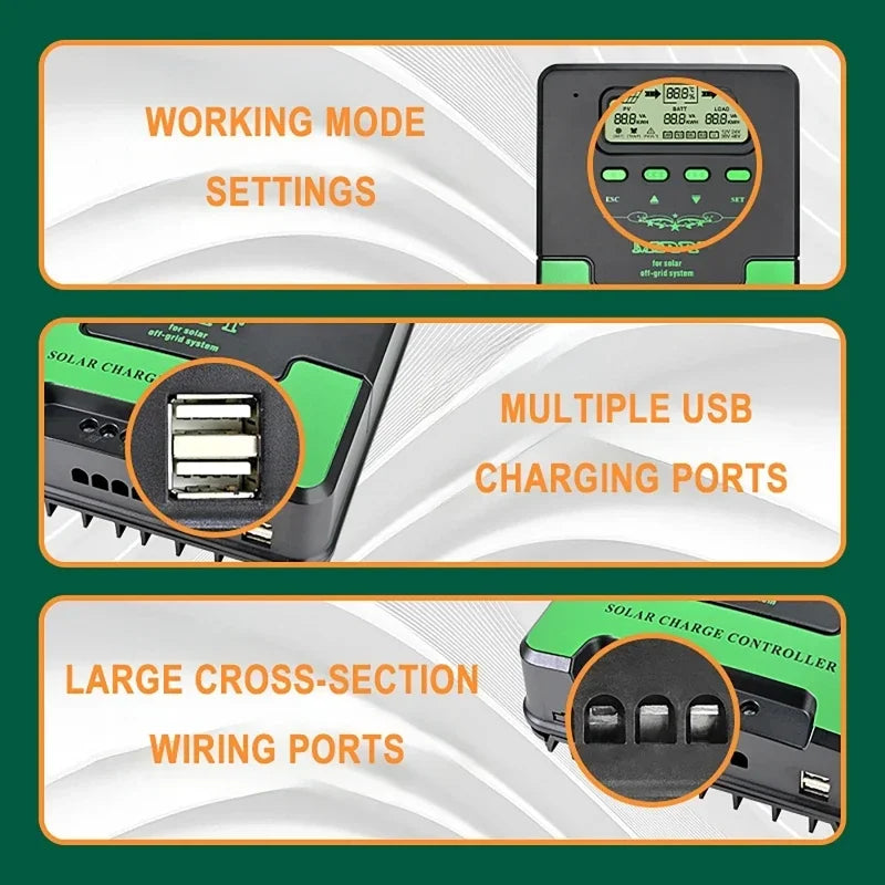 60A WiFi MPPT Solar Charge Controller 12V 24V LCD | Dreamburgh Solar Charge Controller Vue