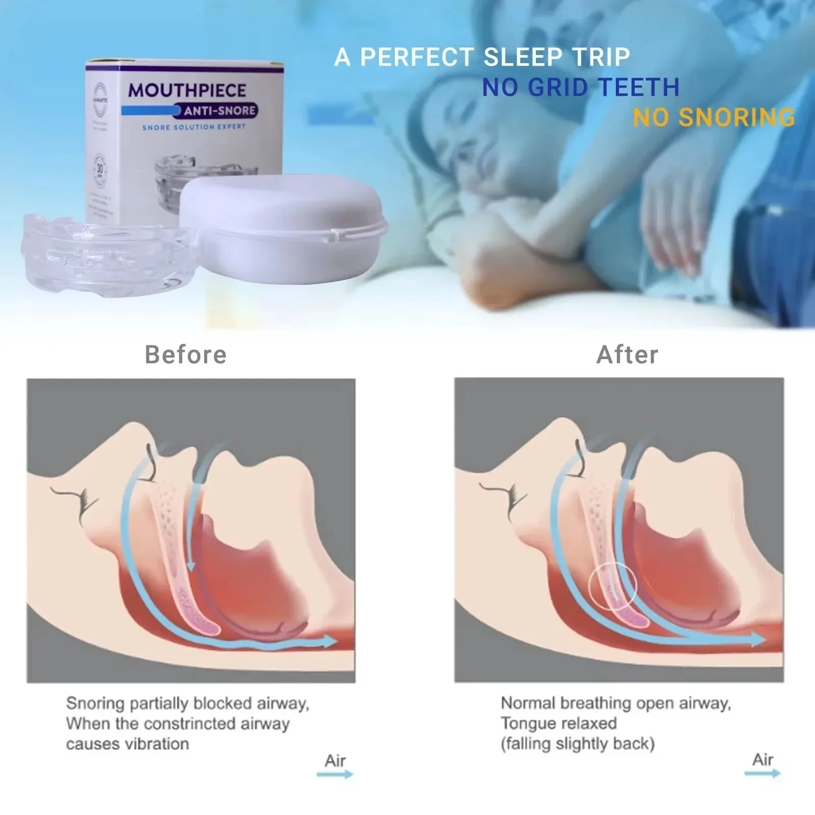 Anti-snoring Teeth Bruxism Mouthguard Sleep Apnea Snoring Device