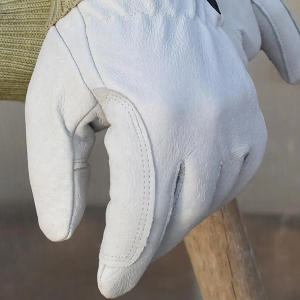 Sheepskin Leather Work Gloves Workers Work Welding Safety Protection Wear-Resistant For Construction Gardening Sports Vue