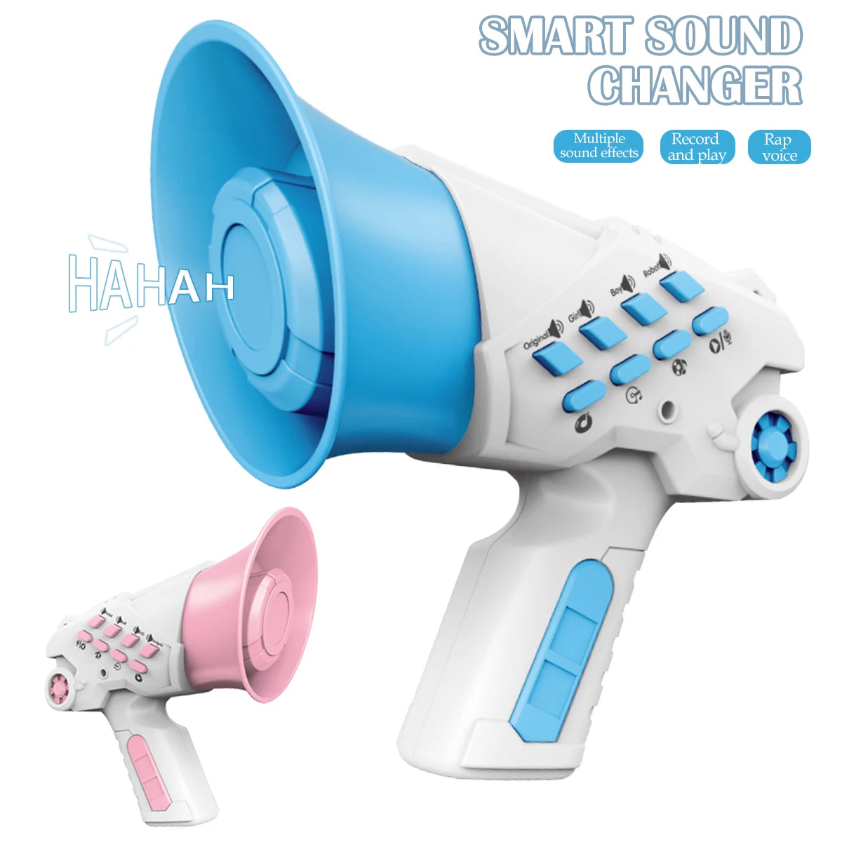 Portable Megaphone Speaker Siren Bullhorn Toys, Smart Multi Voice Changers Toy Funny Party Prank Handheld Loudspeaker Megaphone Vue
