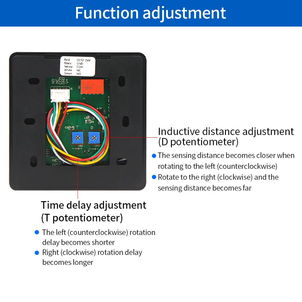 DC12V 24V Surface Infrared Sensor Switch No Touch Contactless Switches Wave to Release Door Lock Exit Button with LED Indication Vue