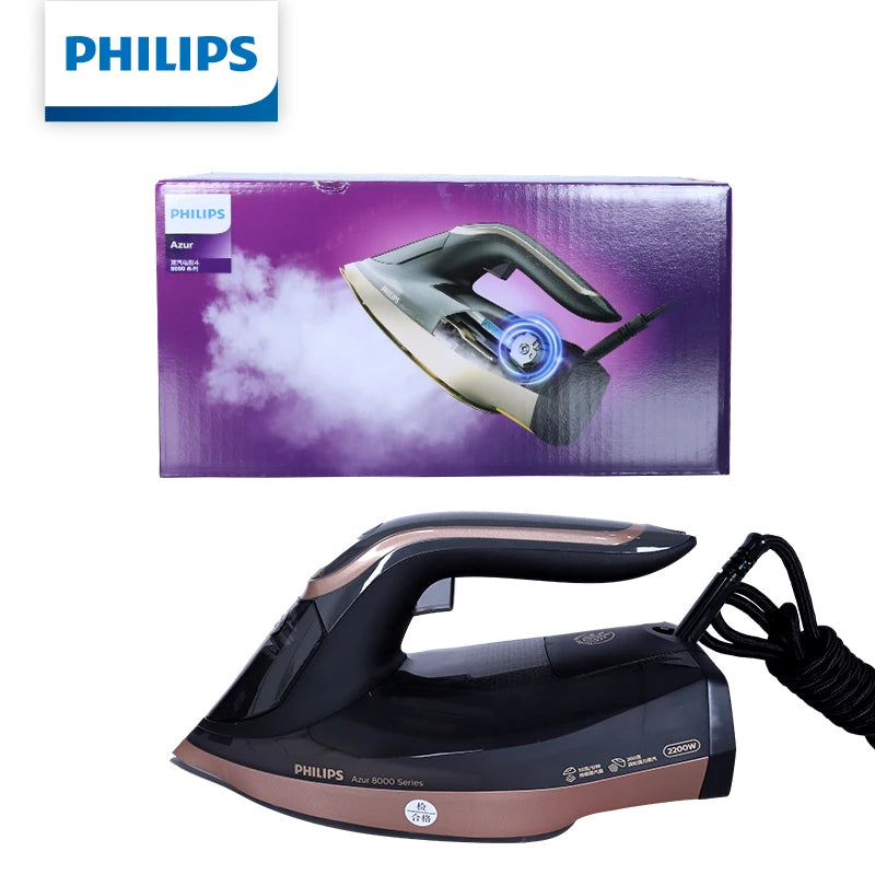 Philips DST8041 Steam Iron Smart Temp Control 2200W 260g Steam Boost 55g/min 350ml Tank Ceramic Soleplate Flat Vertical Ironing Vue Dark Grey