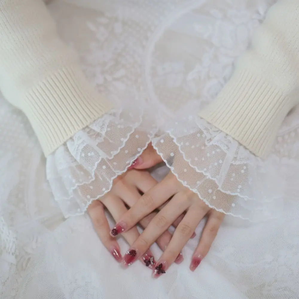 Mesh Fake Cuff Detachable White Wrist Lace Photography Props