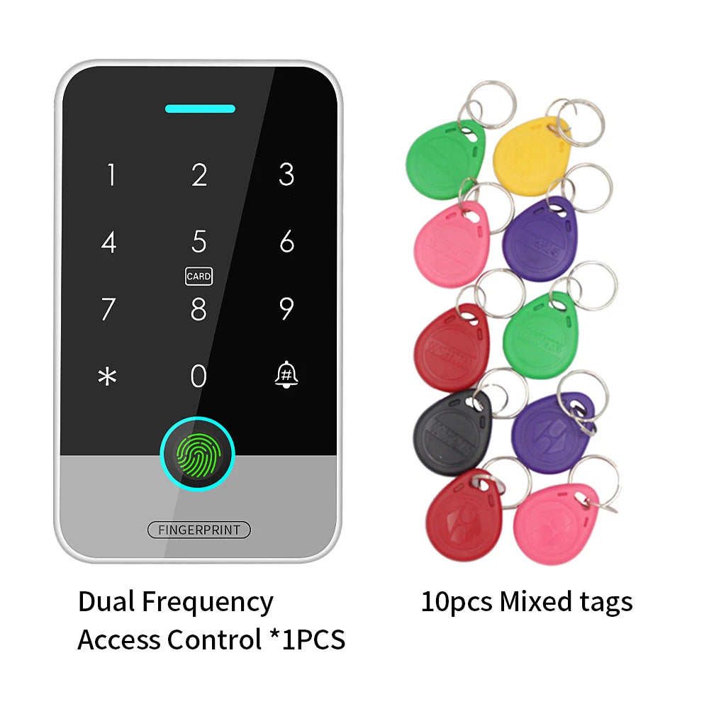 IP67 Access Control Door system Tuya RFID 125K 13.56Mhz NFC Bluetooth Fingerprint Keypad work with Wifi Gateway M1 Remote Unlock Vue S200A-Mkey