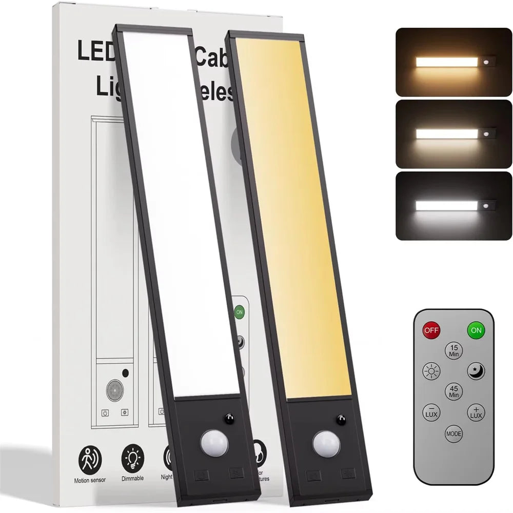 LED Motion Sensor Night Light 20/30cm Wireless Lamp with Type-C Charging Wall-Mounted Under Cabinet Light for Bedroom Kitchen Vue