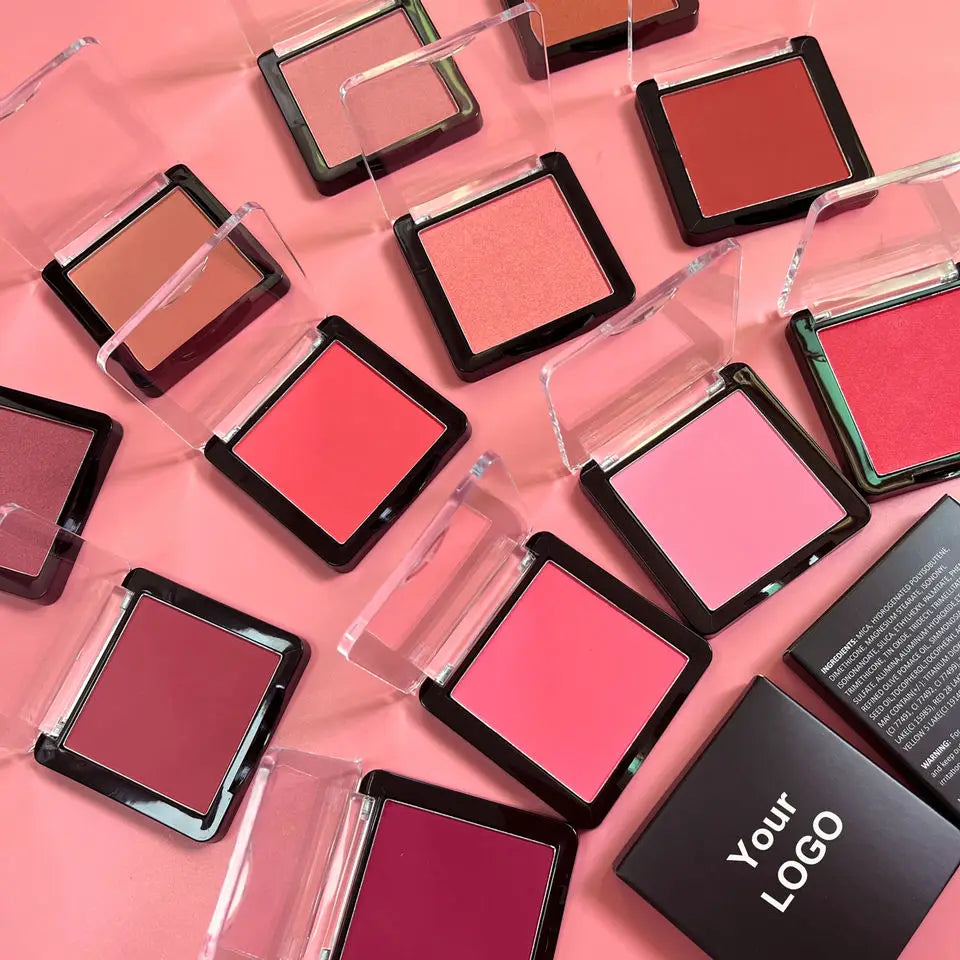 10pcs Pink Blush Palette Private Label Cosmetics Face Makeup Matte Pressed Powder Blusher Wholesale Bulk For Business Vue