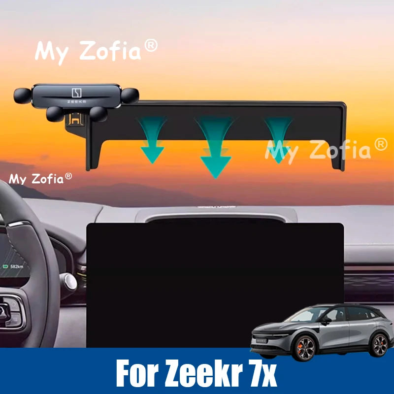 Car Bracket For Zeekr 7X 2025 2026 Car Phone Holder Navigation GPS Stand Interior Moulding Phone Holder Snap-on Clip Accessories Vue