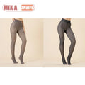 1-2Pairs Plus Size Fleece Lined Tights Translucent Sheer Look Opaque High Waist Thermal Pantyhose for Women Winter Daily Wear Vue MIX A-2Pairs One Size