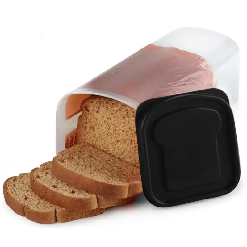 Empty Airtight Bread Box Kitchen Cabinet Plastic Food Container Toast Vue Black