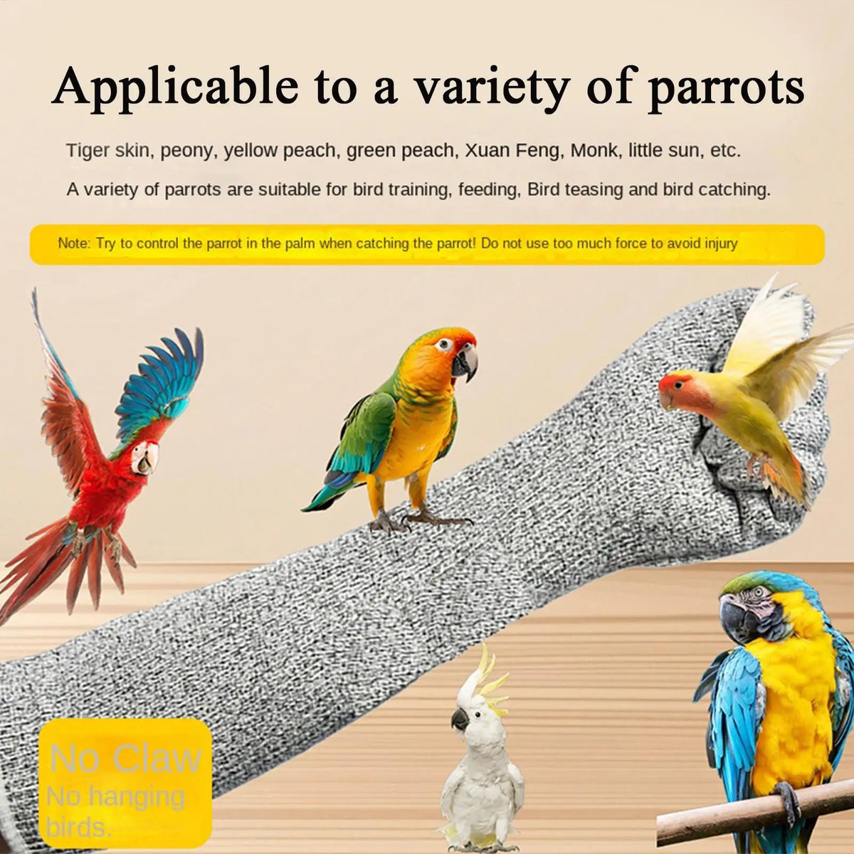 Anti Bite Anti Scratch Pet Grooming Gloves Breathable Protective Guard Gloves for Cat Dog Parrot Bird Training Gardening Vue