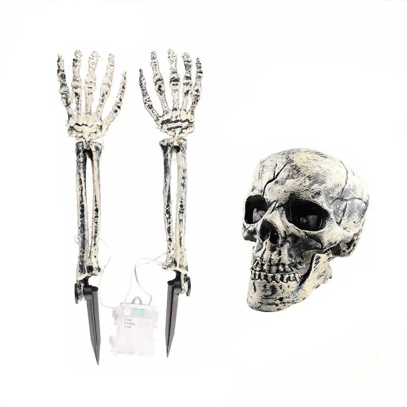 1/2/3pcs Halloween realistic skull hand arm Halloween party home garden lawn decoration haunted house horror props. Vue