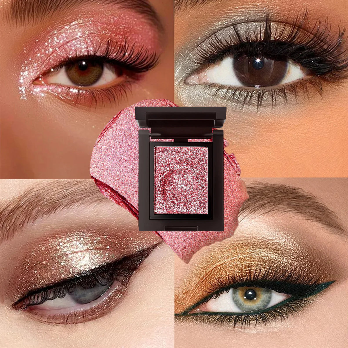 Monochrome Highlights Eye Shadow Mud Mashed Potato Bright Shimmer Crystal Smoky Black Pearl Light Glitter Eyeshadow Palette Vue