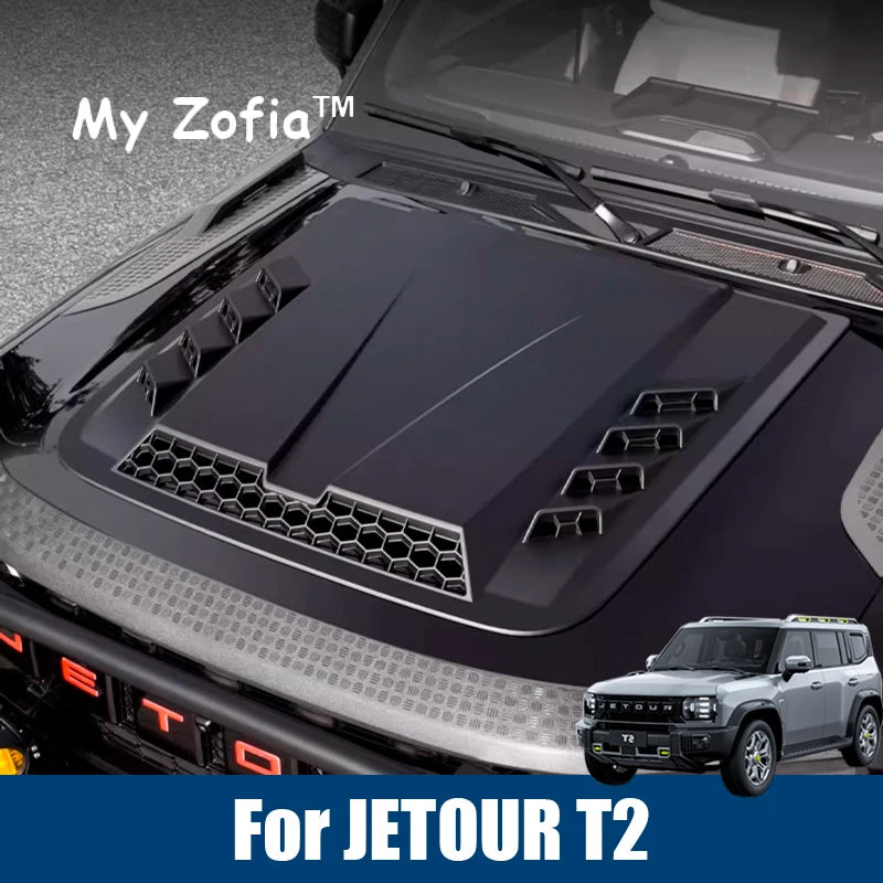 For JETOUR T2 Shanhai T2 2024 2025 2026 Car Style Front Air Intake Vent Engine Frame Inlet Bonnet Hood Scoop Cover Accessories Vue