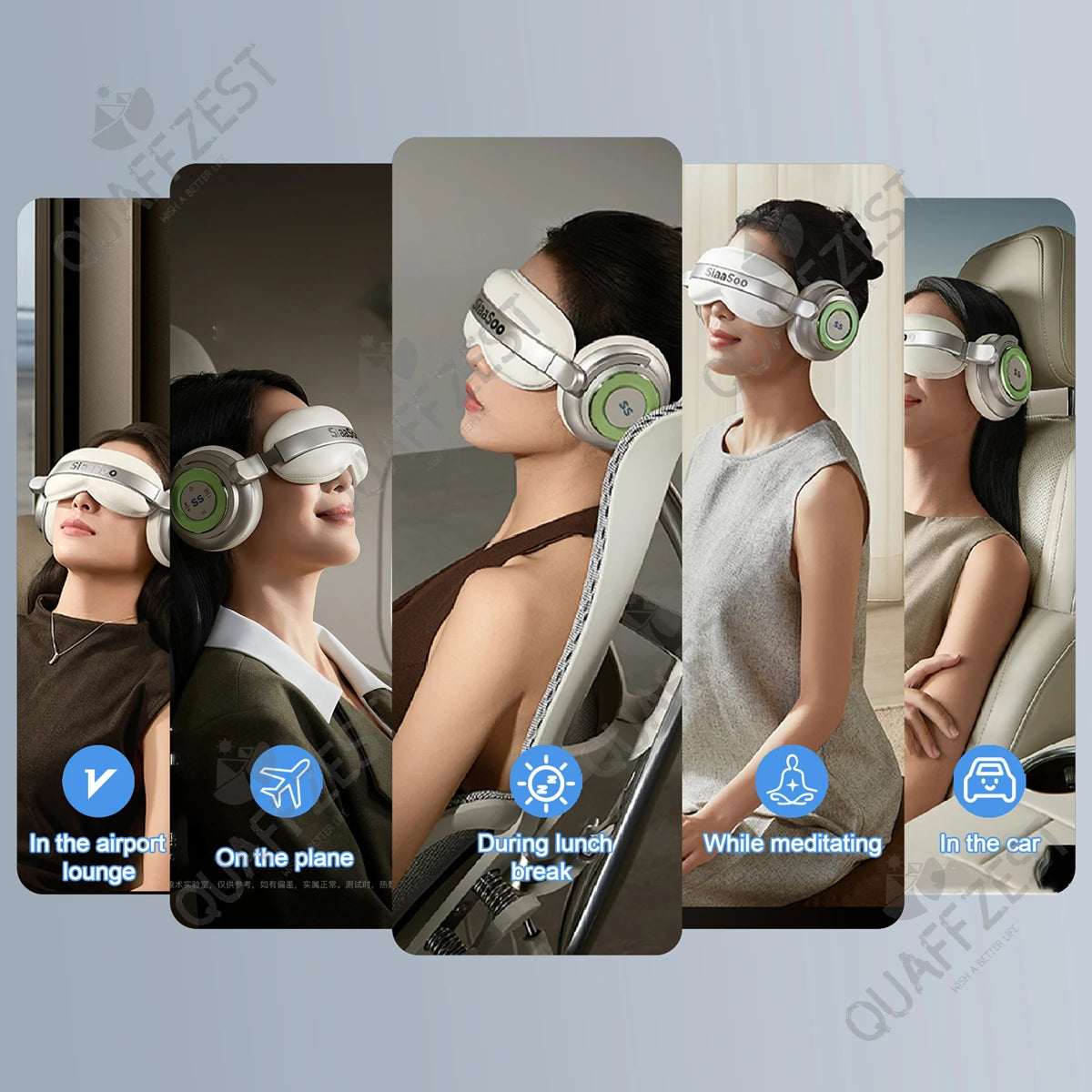 SiaaSoo Smart Portable Vibration Eye Massager Airbag Compress Eye Care Tool Bluetooth Music Eye Massage Eye Relax Fatigue Sleepp Vue