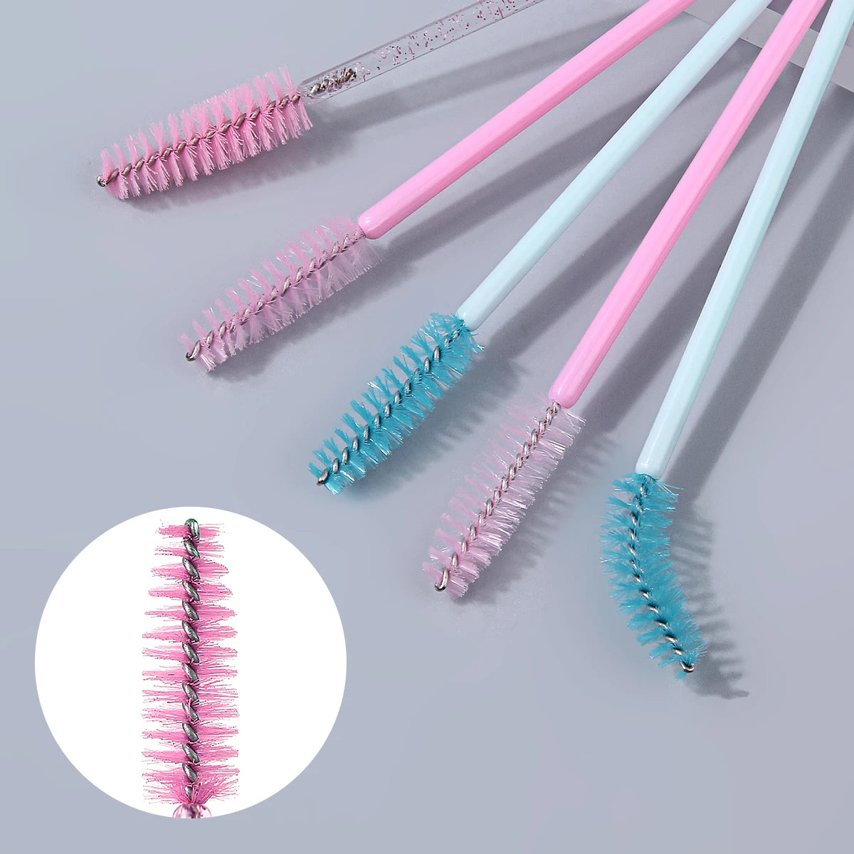 50PC Reusable Eyelash Brushes, Crystal Mascara Wands Lash Spoolies Makeup Brush for Eyelash Extension Eyebrow Comb Cosmetic Tool Vue