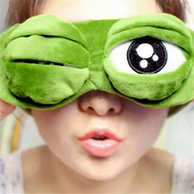 1-40PCS Cute Frog Shaped Weighted Eye Mask Sleep Aid for Women Travel Car Nap Light Blocking Soft Breathable Fabric Vue