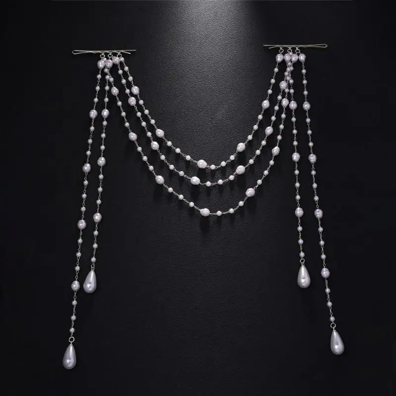 Pearl Tassel Beaded Hair Clip - Retro Elegant Versatile Pin Hair Accessory Vue A1