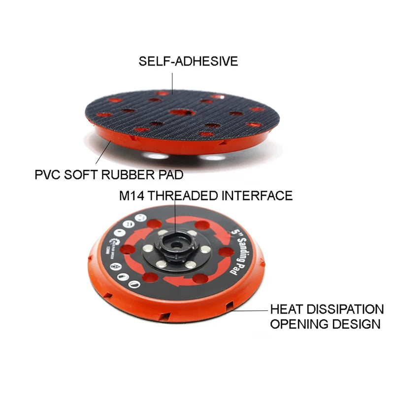 5inch 6inch Polishing Backing Plate 125/150mm 6 Hole Back Up Sanding Pad Disc Self Adhesive Back Plate For DA Polisher Vue