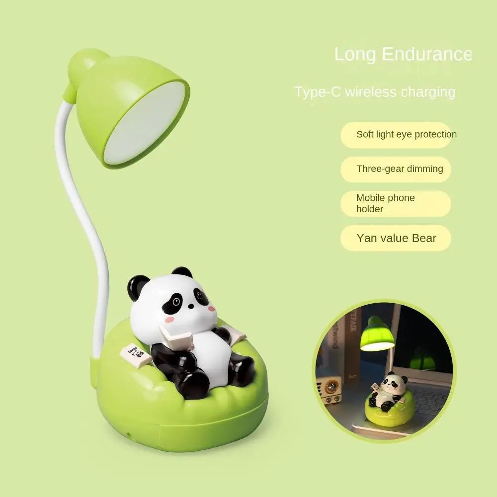 Chargeable Sofa Panda Nightlight Ornament USB-C 360° Adjustable Panda Mobile Phone Bracket Cartoon Children's Sleep Light Vue