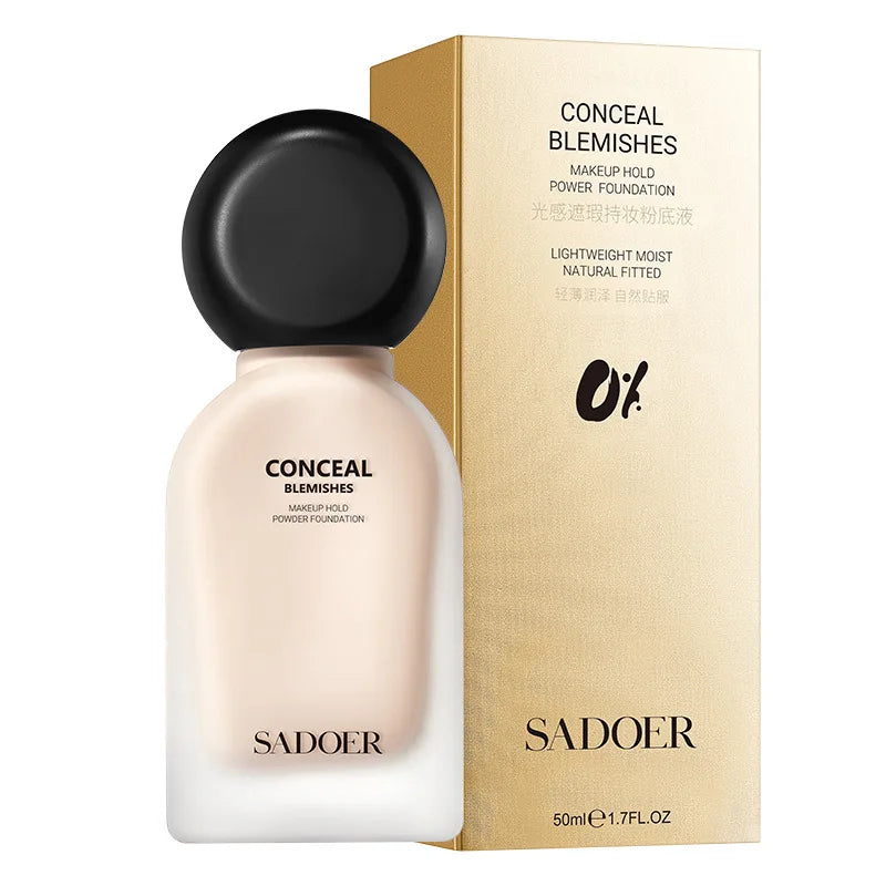 50ml Light-Sensing Concealer Long-Lasting Foundation, Natural Oil Control, Refreshing and Water-Resistant, Concealing, Matte Finish, Skincare Product Vue 1 Pc