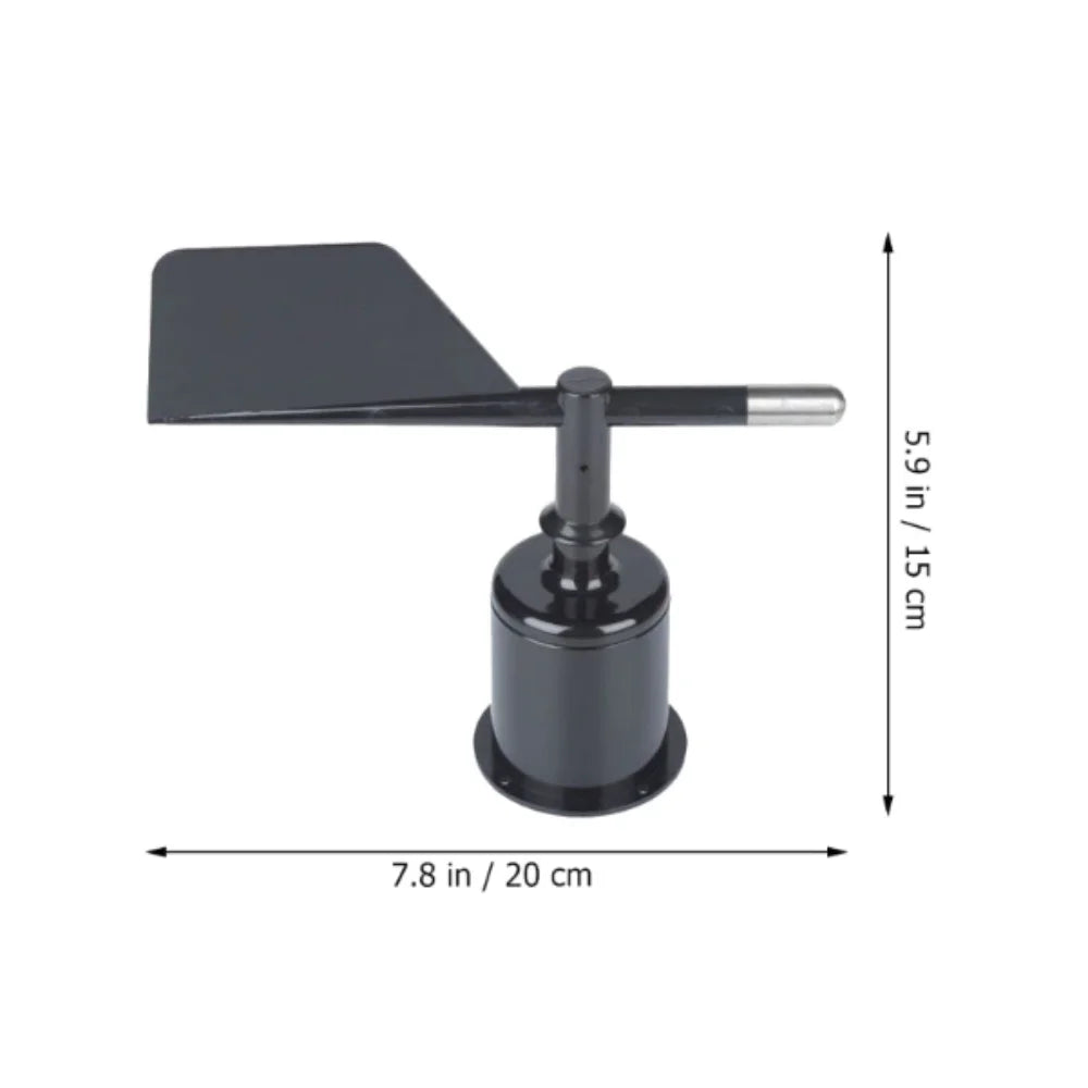 Plastic Wind Direction Indicator Stable Replaceable Wind Anemometer Shell High Precision Sturdy Anemometer Tail Fin Outdoor Vue Black