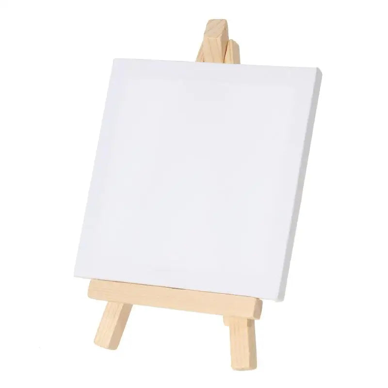 12pcs Artists 5 inch Mini Easel +3 inchx3 inch Mini Canvas Set Painting Kids Craft DIY Drawing Small Table Easel for School Vue