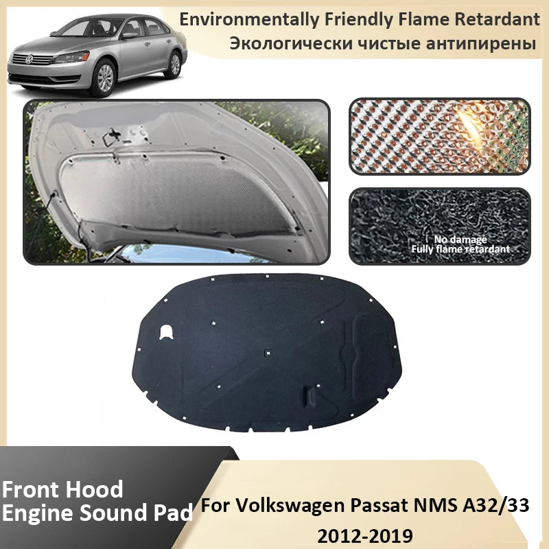 Front Hood Engine For Volkswagen Passat NMS MK1 A32 A33 2012 2013 2014 2015 2016 2017 2018 2019 Sound Insulation Mat Accessories Vue