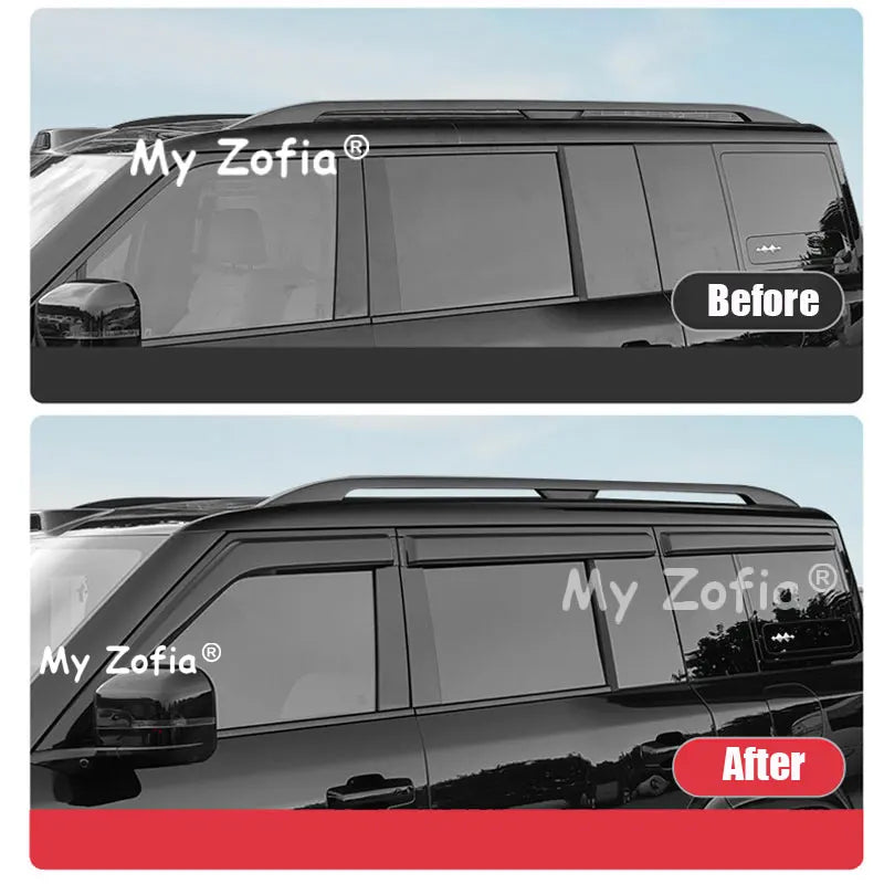 Car Side Window Visor Awning Shelter Sun Rain Deflector Guard Weather for BYD Ti7 Leopard Titanium 7 2025 2026 Accessories Vue